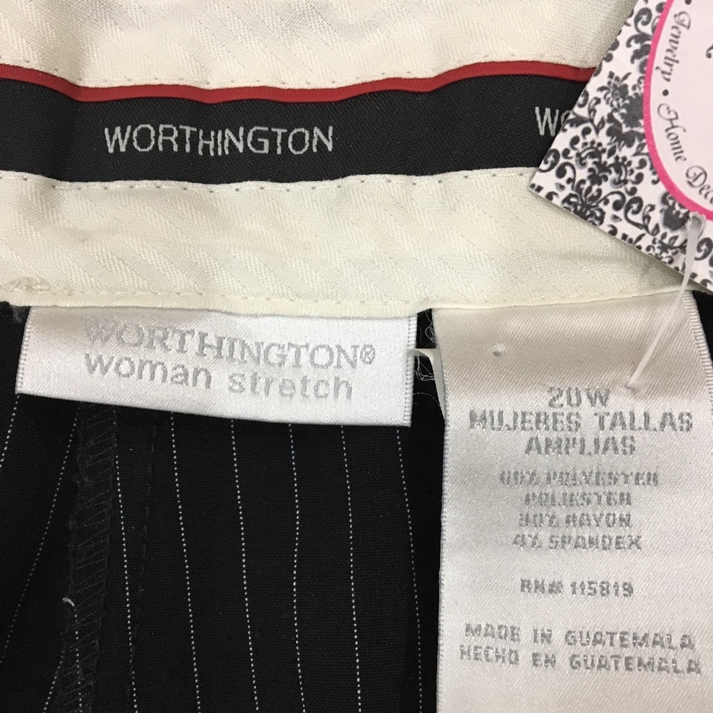 Worthington Black Pinstripe Trousers, Size 20W - Picture 5 of 9